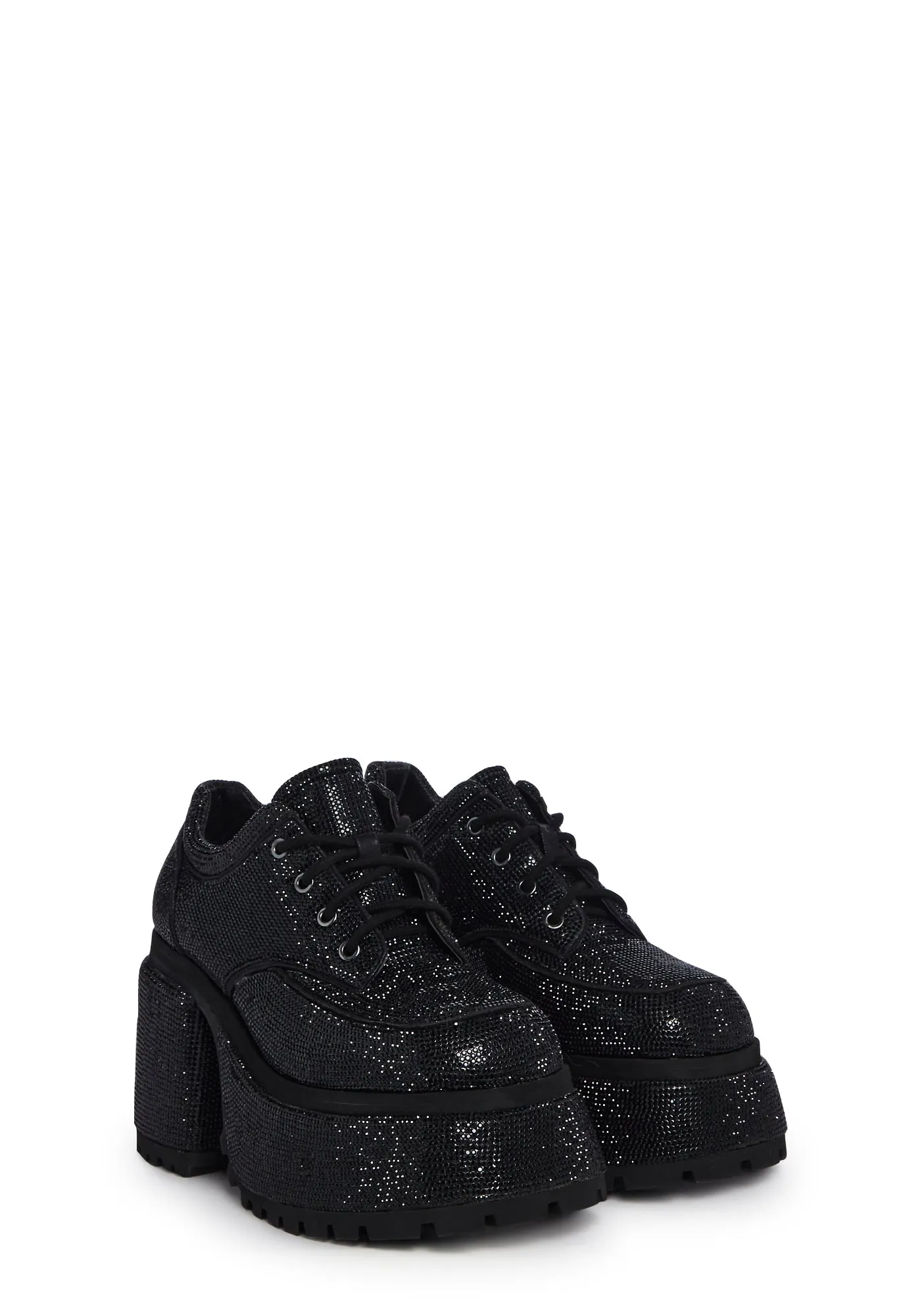 Acting Up Platform Oxfords - Rhinestone