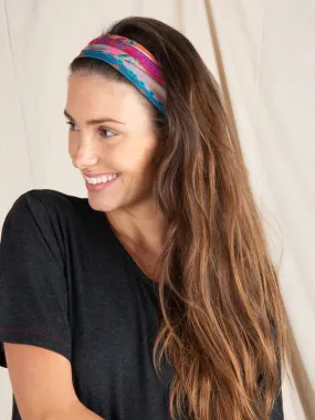 Boho Half Bandeau - Pink Blue Border