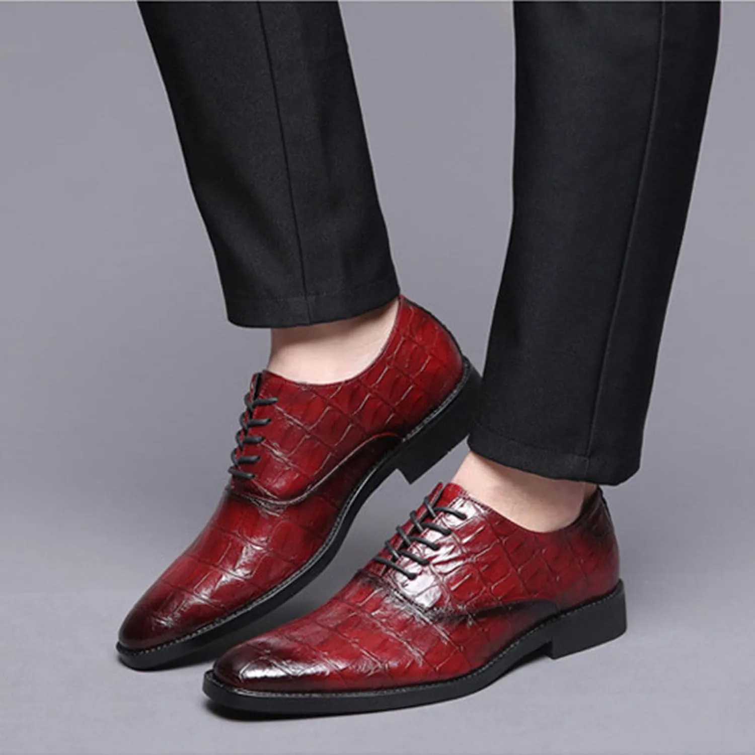 ByErz Men's Leather Dress Shoes Comfort Business Foraml Dress Office Casual Oxford Derby Shoes