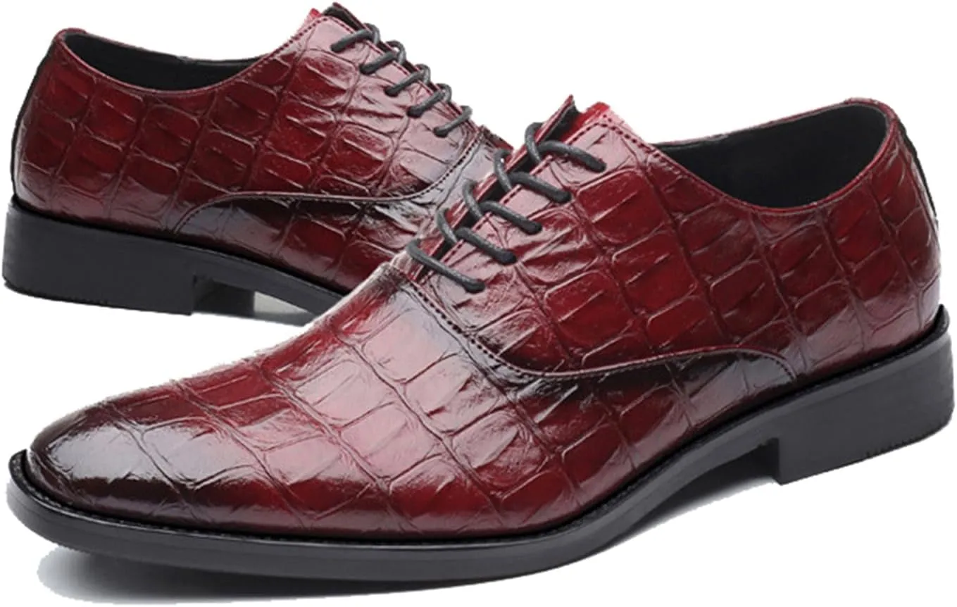 ByErz Men's Leather Dress Shoes Comfort Business Foraml Dress Office Casual Oxford Derby Shoes