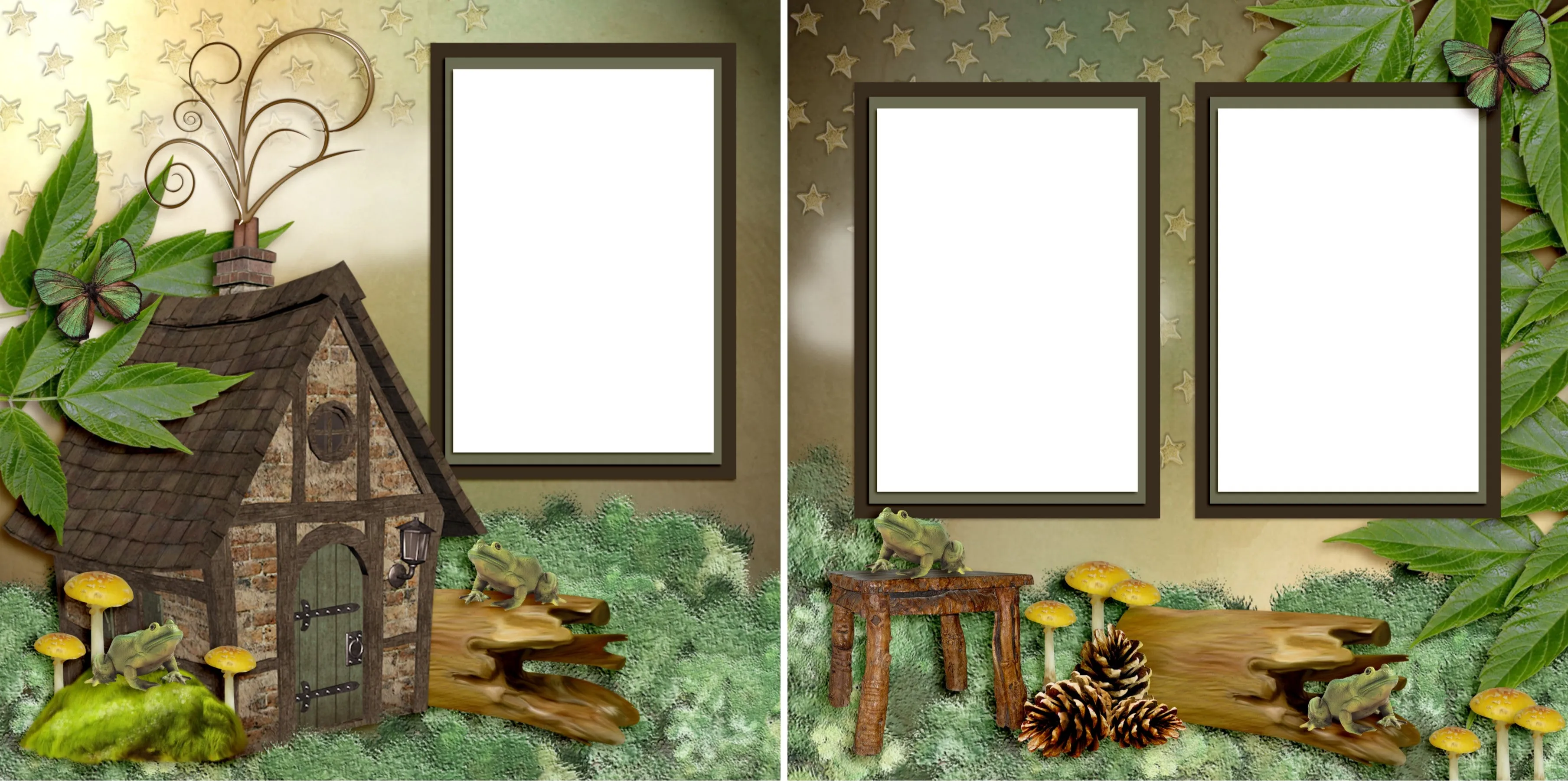 Cozy Cabin - Digital Scrapbook Pages - INSTANT DOWNLOAD