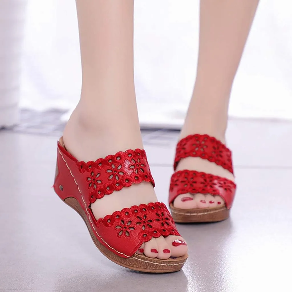 Gibobby Sandals for Women Wide Width,2019 Summer Comfy Platforms Sandal Shoes Beach Holllow Shoe Casual Flip Flops Slippers
