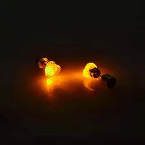 LED Light Up Yellow Heart Stud Earrings