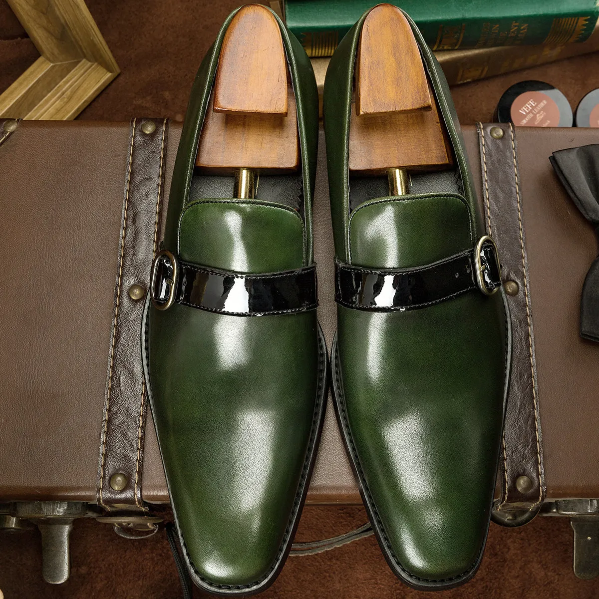 luxury hand made men's loafers genuine leather shoes