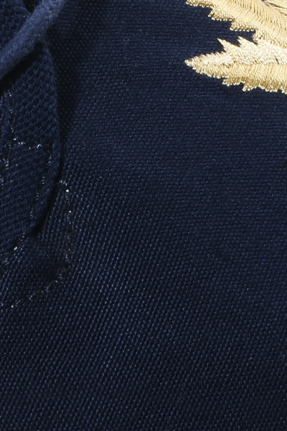 Mens Navy Leaf Embroidered Espadrilles