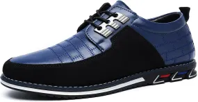 Men's Oxford Casual Shoes Business Lace-up Leather Loafers Fashion Dress Sneakers Breathable Comfortable Office Working Walking Driving