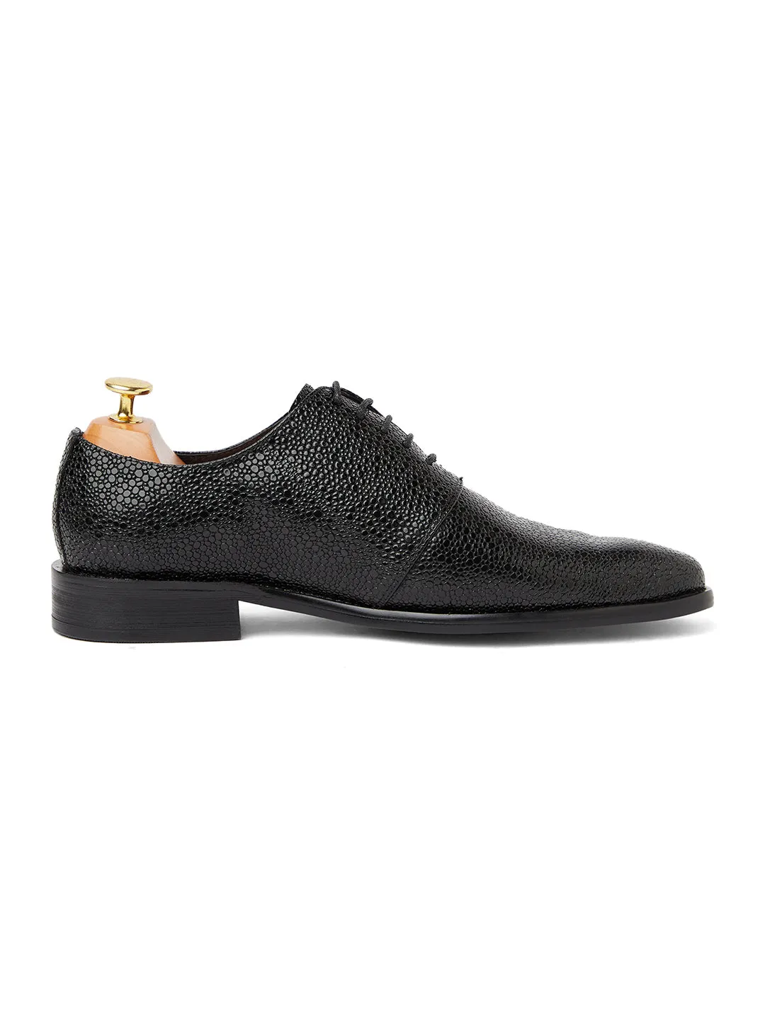 Stingray Leather Oxfords - Black