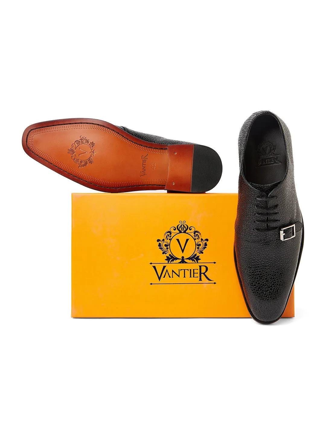 Stingray Leather Oxfords - Black