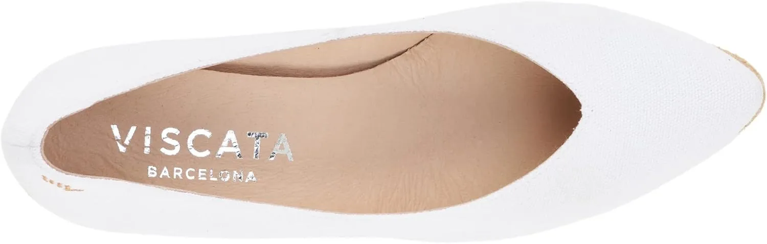 VISCATA Roses Espadrille Canvas Wedges Spain Handmade 2 ½” Heel Woman Wedge Pumps with Organic Cotton Canvas and 100% Natural Jute Midsole for All Occasions: Casual, Work, Party